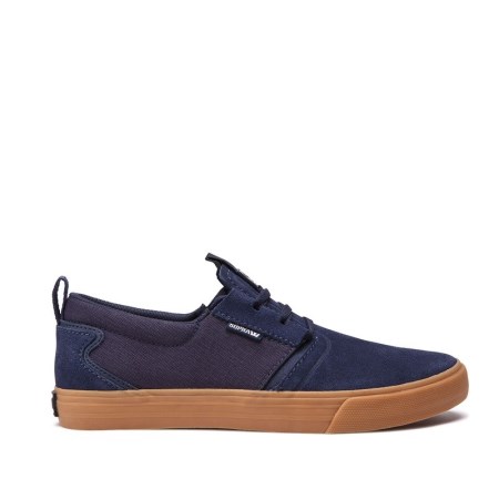 Supra Flow Mens Low Tops Shoes Navy UK 29LEF